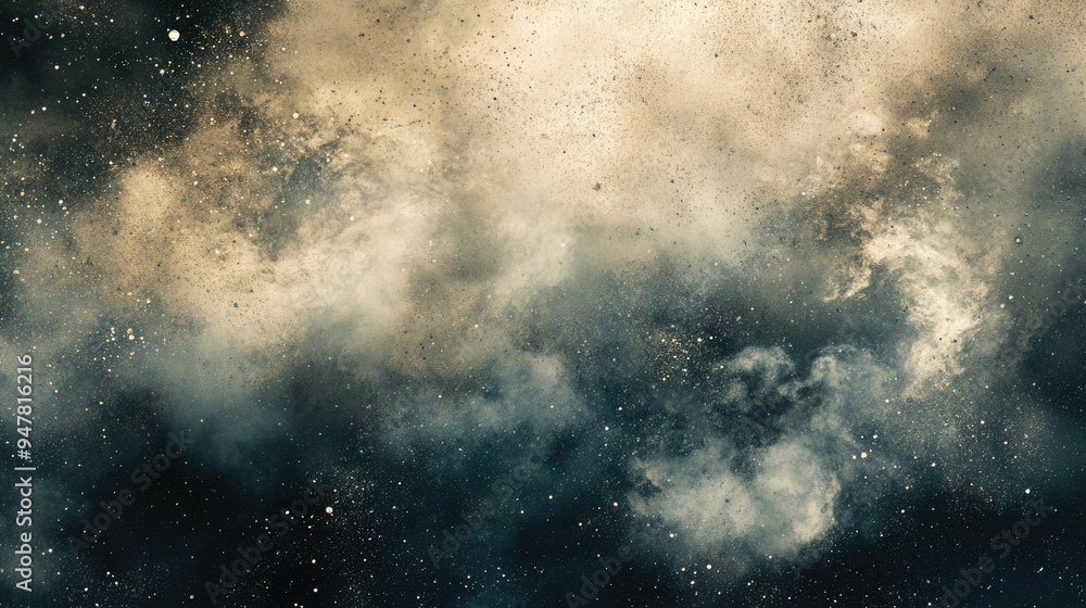 Poster abstract film grain and dust texture in 3d cartoon rendering