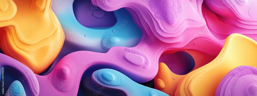 Aufkleber abstract colorful background in 3d cartoon rendering