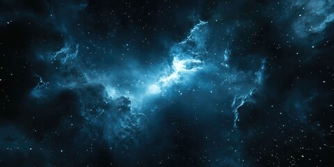 Obraz premium 2D illustration featuring a cold nebula against a black universe in a deep space stellar background rendered in 3D cartoon style