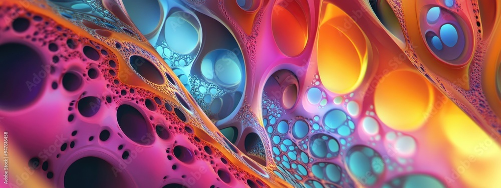 Aufkleber abstract fractal background in a 3d cartoon rendering digitally created illustration