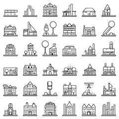 House construction icon set