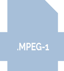 Fototapeta premium MPEG-1 File extension icon fill crisp corners with symbol