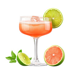 Refreshing cocktail garnished with lime slices, perfect for summer gatherings and tropical celebrations.