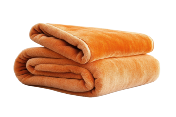 Cozy orange blanket folded neatly, perfect for warmth and style in any living space.