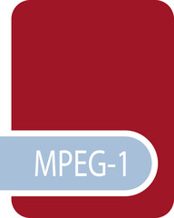 MPEG-1 File format icon with contour