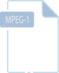 Obraz premium MPEG-1 File format minimal icon outline