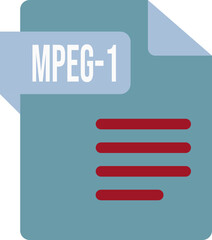 MPEG-1 File icon with dark ciolor and folded doc