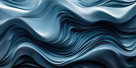 Obraz premium Abstract Blue Waves: A 3D Rendering of Fluid Shapes