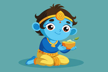 Shree Krishna for Janmashtami, Makhan Chor, Bal Krishna, Cute