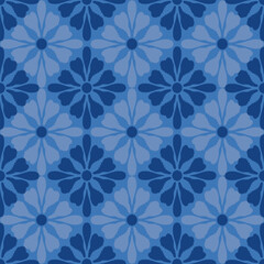 Abstract flower, dark and light blue

