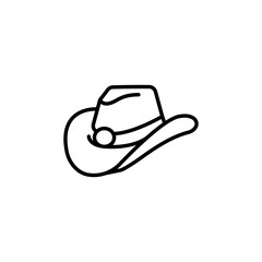 Cowboy Hat icon. Simple cowboy hat icon, symbolic of western culture, fashion, and ranch life. Suitable for use in apps, websites, or materials related to American history. Vector illustration