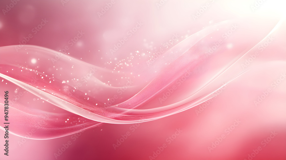 Aufkleber a soft pink background featuring elegant flowing waves with a dreamy atmosphere and a touch of spark