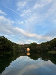 sunset over the lake