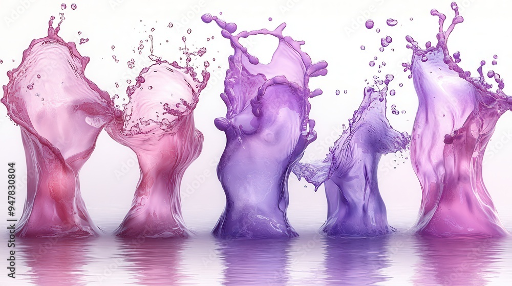 Aufkleber 3d render abstract water clip art collection set of assorte3d liqui3d splash shapes isolate3d on whi