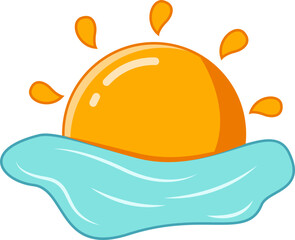 Summer Holiday Flat Sticker Design