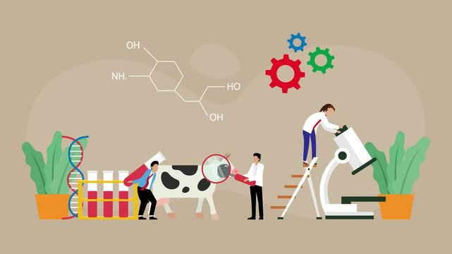 Laboratory tests for lactose intolerance in medical clinic cartoon animation