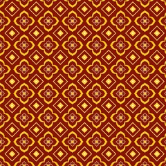  Basic shapes like squares and circles, common in many Thai patterns.
 Floral motifs within the geometric shapes, symbolizing prosperity and natural beauty.