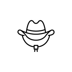 Cowboy Hat icon. Simple cowboy hat icon, symbolic of western culture, fashion, and ranch life. Suitable for use in apps, websites, or materials related to American history. Vector illustration