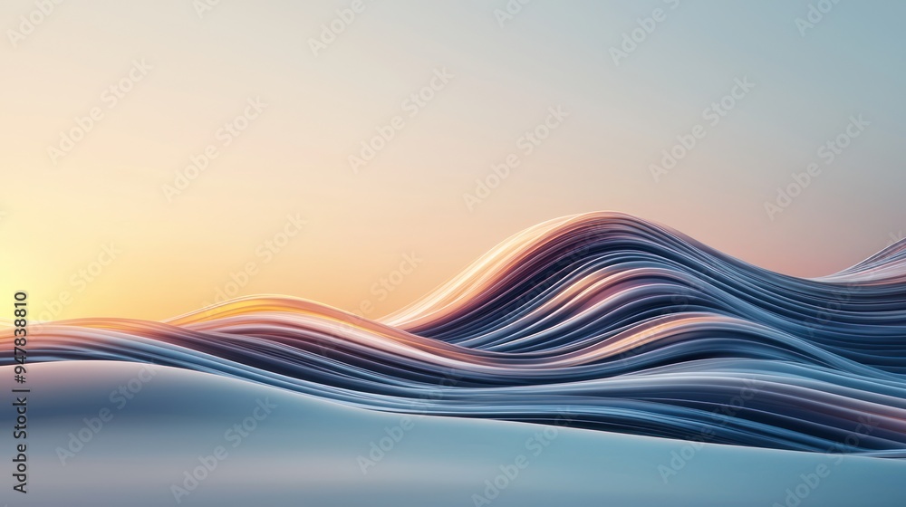 Poster futuristic roadway - abstract waves and lines in minimalistic style with ultra detail 32k resolution