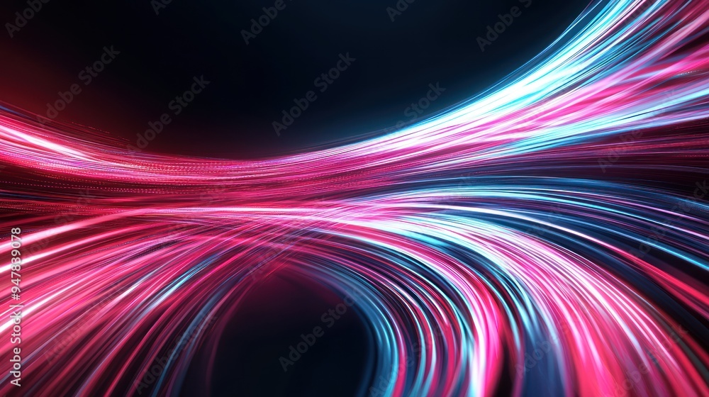 Aufkleber dynamic blurred motion trails of high-energy transport in ultra detail on dark background - abstract