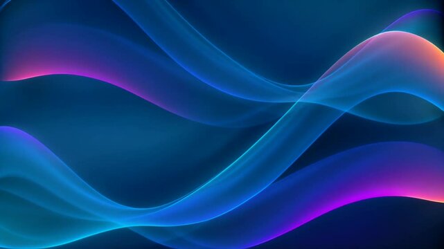 abstract loop animation with neon waves and nets, 3D futuristic wavy space template can be used for communication technology, internet neural network, data transfer stream encryption. seamless footage