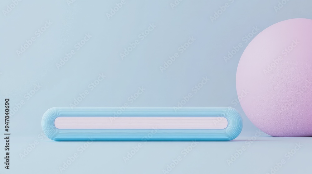 Poster soft pastel background featuring a minimal blank search bar, 3d rendered to showcase a modern web se