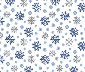 Snowflake pattern, vector winter seamless background, beautiful print for printing and decorating New Year and Christmas