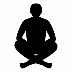 Adult Man Sitting Silhouette Black Vector