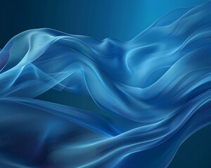 Obraz premium Azure blue abstract background with flowing waves and subtle textures, conveying depth and calmness.