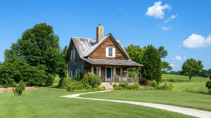 Charming Rustic Farmhouse Nestled Amidst Lush Greenery and Picturesque Scenery