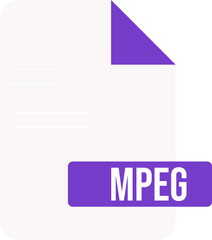 MPEG File extension icon color fill rounded corners inside transparent