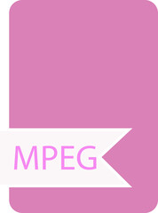 MPEG File format icon label contour