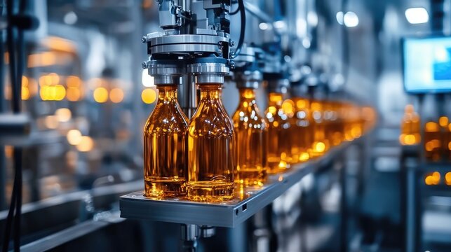 Modern Bottling Plant with Fully Automated Production Line