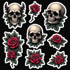 set of skulls