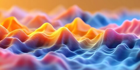 Fototapeta premium Abstract Wavy Landscape with Vibrant Colors