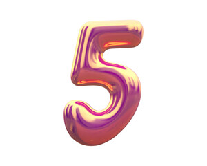 3d Glossy holographic balloon number 5