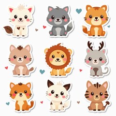 Fototapeta premium set of funny animals