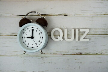 Full Time Job alphabet letters with alarm clock top view on