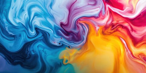 Obraz premium A dynamic ink background showcasing swirling, abstract patterns of vibrant ink colors spreading across a smooth surface.