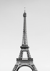 The Eiffel Tower with a vintage filter, capturing its timeless appeal in black and white. 