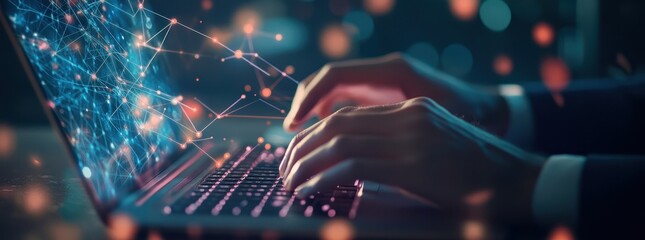 Computer scientist developing algorithms in server room data center storage digital technology IT support telecommunication network infrastructure concept