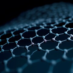 Fototapeta premium Graphene Molecular Model - Hexagonal Lattice