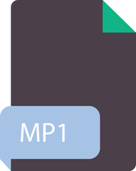 MP1 file extension icon crisp corners grey colors