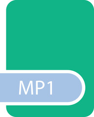 MP1 File format icon with contour