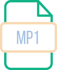 MP1 File icon with bold outline