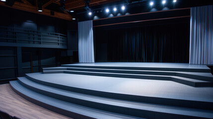 Versatile Modular Stage for Talent Showcase, adaptable platforms for performances, ideal for events, creativity in design, supports diverse artistic expressions, dynamic venue experience