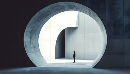 A large, empty space with a small, centered element, like a dot, circle, or tiny icon, emphasizing simplicity