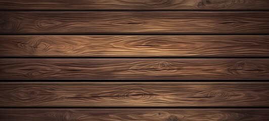 Fototapeta premium Uniform walnut texture with horizontal grains. Vector wooden background. Covering the wall with boards. 