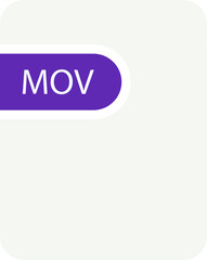 MOV File icon black fill and empty for symbol