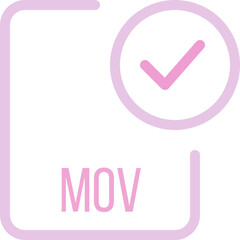 MOV File icon with checked mark
